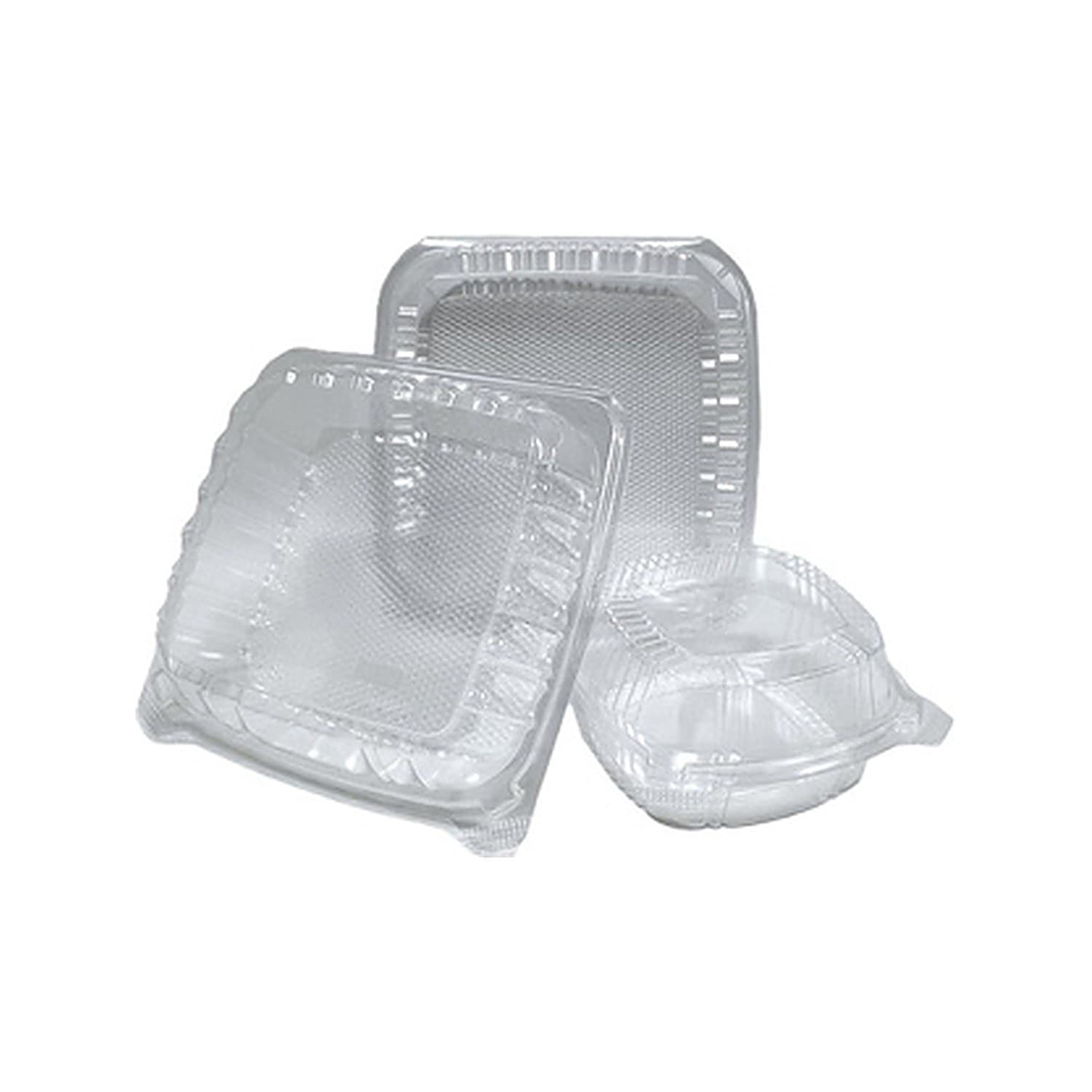 Hinged 6" x 6" 1 compartment clear container (CB-61)