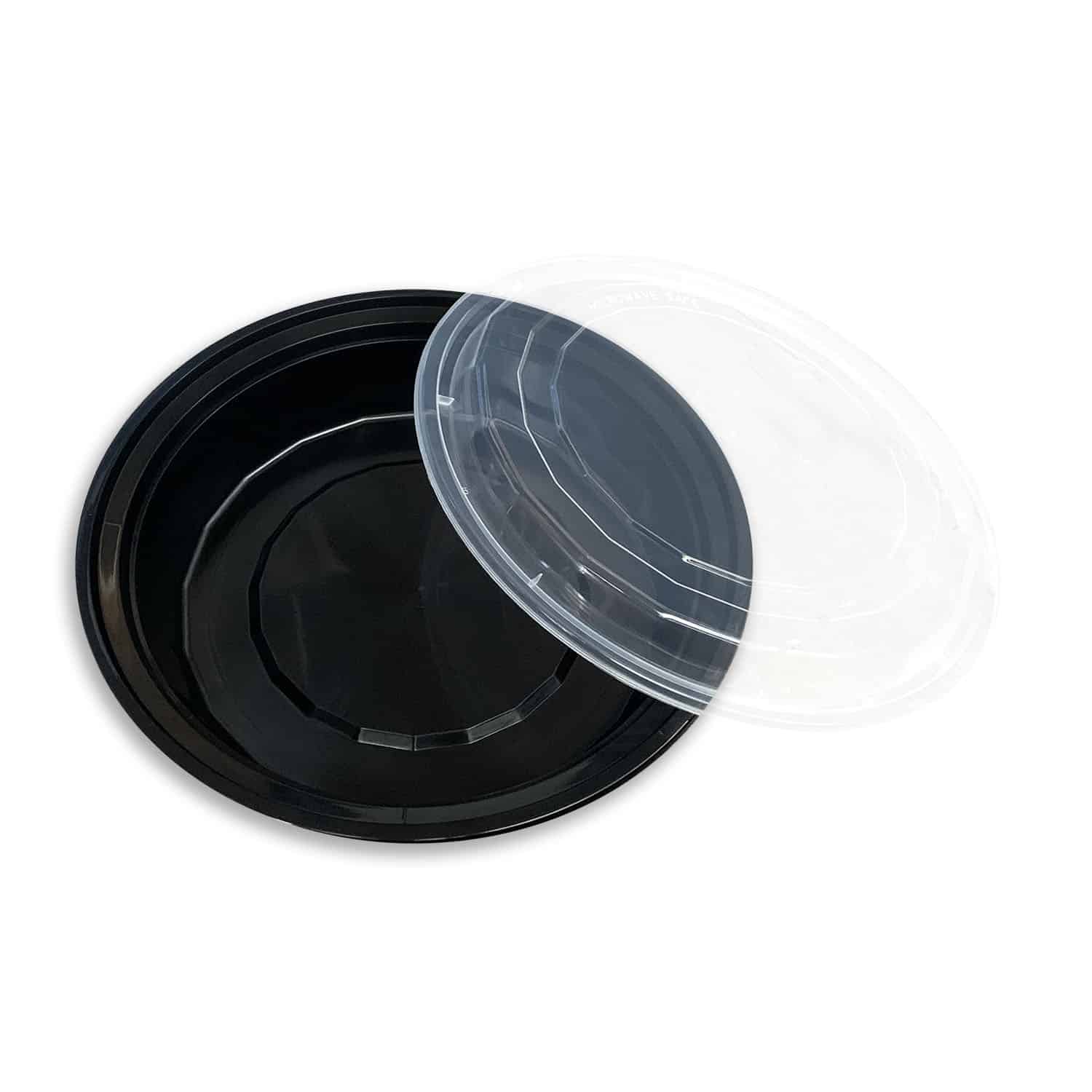 [3 PACK] 48oz Round Plastic Reusable Storage Containers with